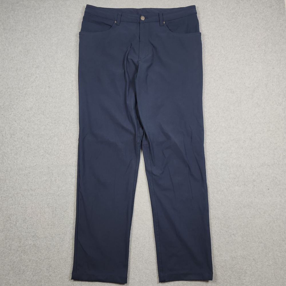 Lululemon ABC Commission Pants Mens 36x32 Blue Classic Warpstreme Stretch